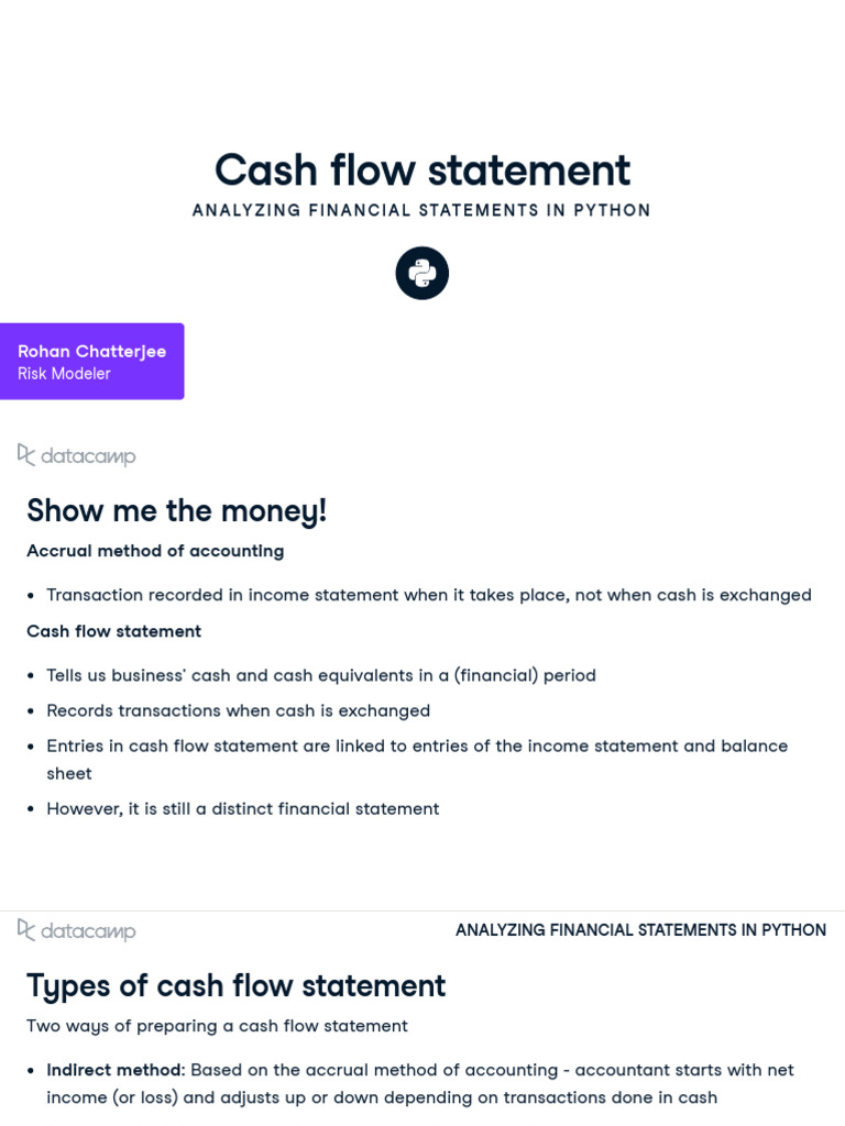 Chapter 3 - Analyzing Cash Flow Statement in Python | PDF