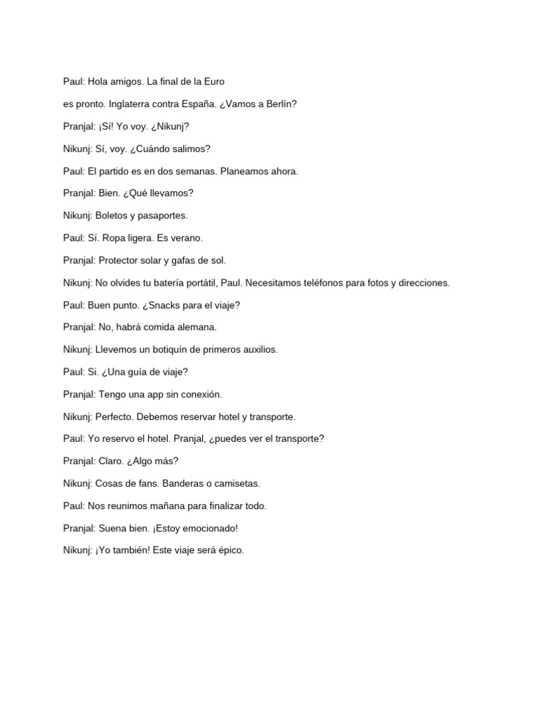 Spanish Group Presentation Script | PDF