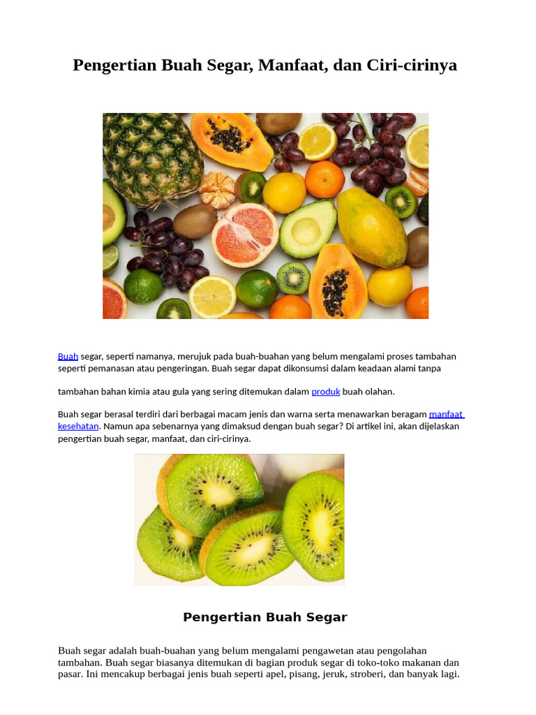 Pengertian Buah Segar PDF