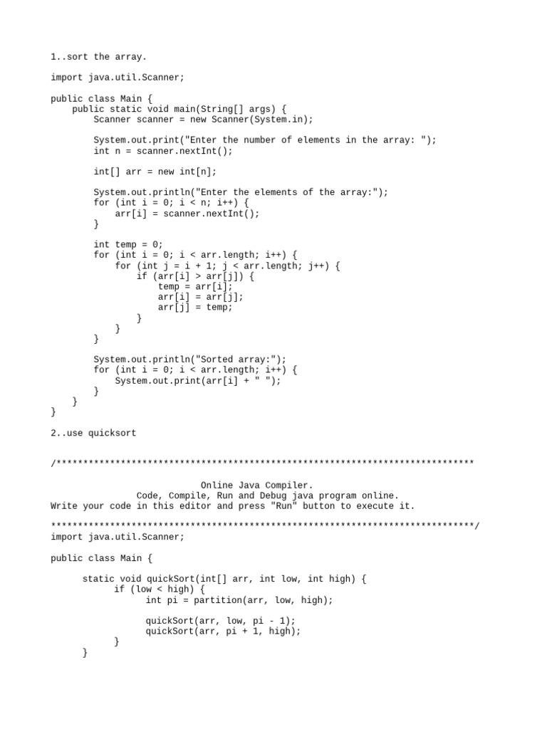 1..sort The Array. | PDF