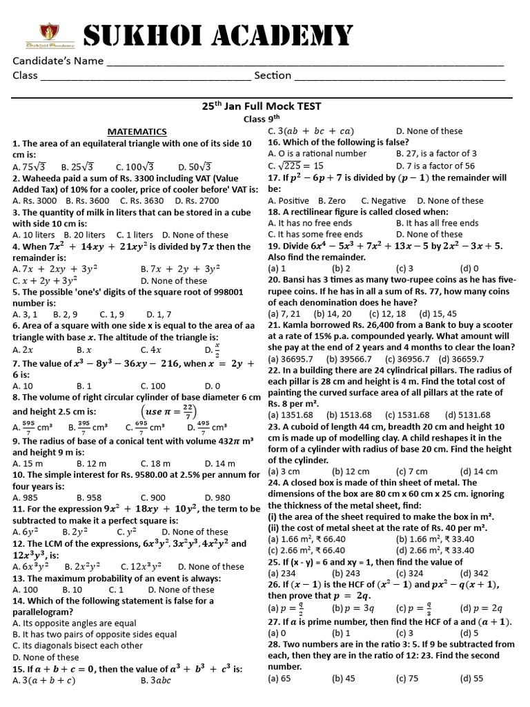 All India Mock TEST 4 - 5faf195f 944c 4d75 b73d 7e1ad12524d4 | PDF