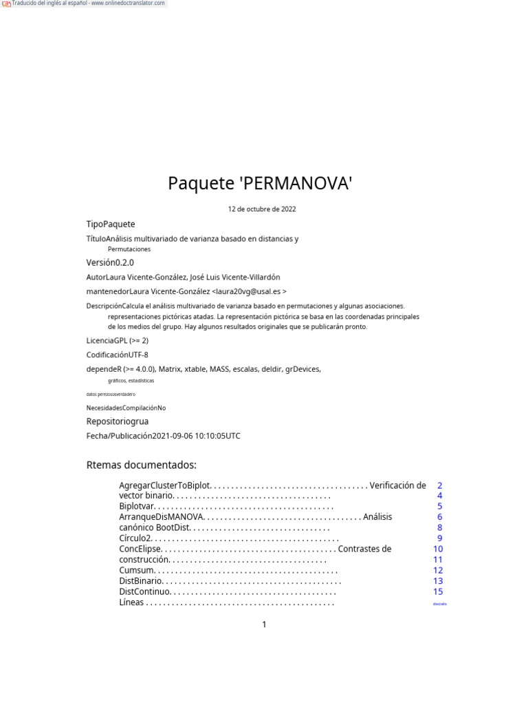 PERMANOVA en Es | PDF