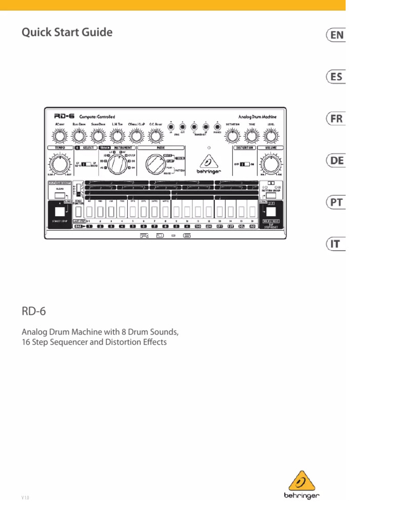 User Manual Behringer Rhythm Designer RD-6 (English - 22 Pages) | PDF