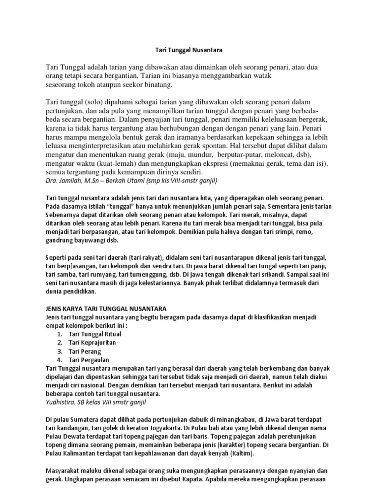 Contoh Tari Tunggal Dari Nusantara Aneka Seni dan Budaya Contoh Tari Tunggal Dari Nusantara Aneka Seni dan Budaya