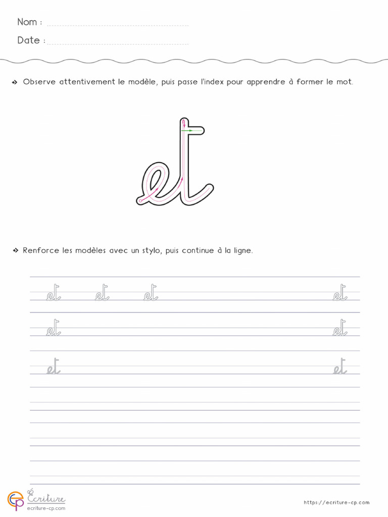 4 Ecriture Cursive Maternelle Gs Copie Debut D Annee CP Et | PDF
