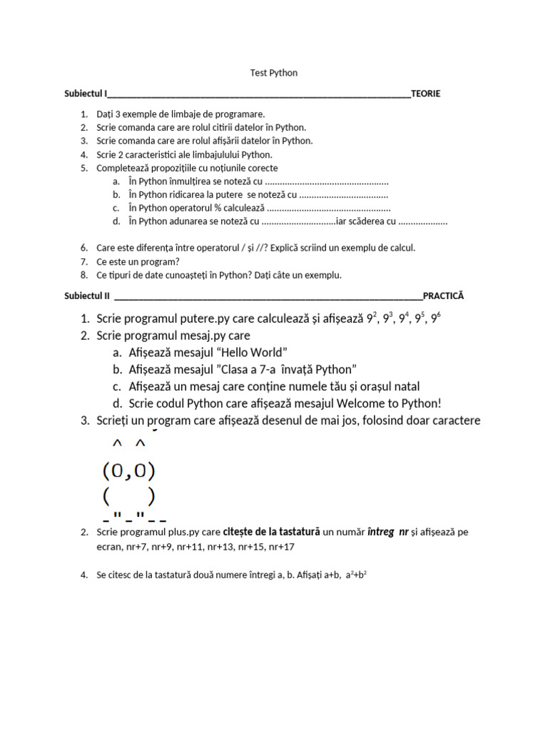 Test Python 7b 7c | PDF