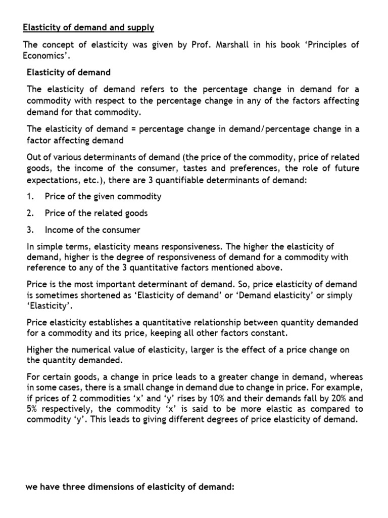 Understanding Elasticity of Demand and Supply | PDF | Elasticity ...