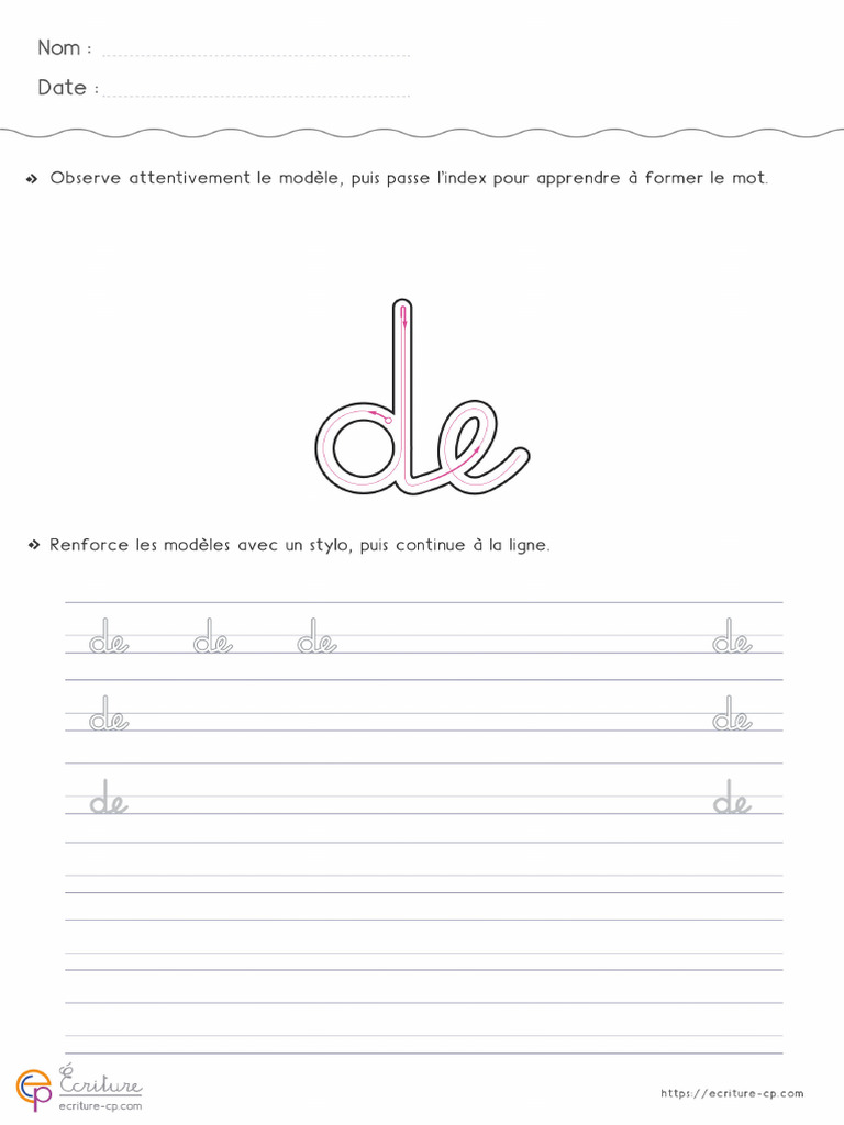 13 Ecriture Cursive Maternelle Gs Copie Debut D Annee CP de | PDF