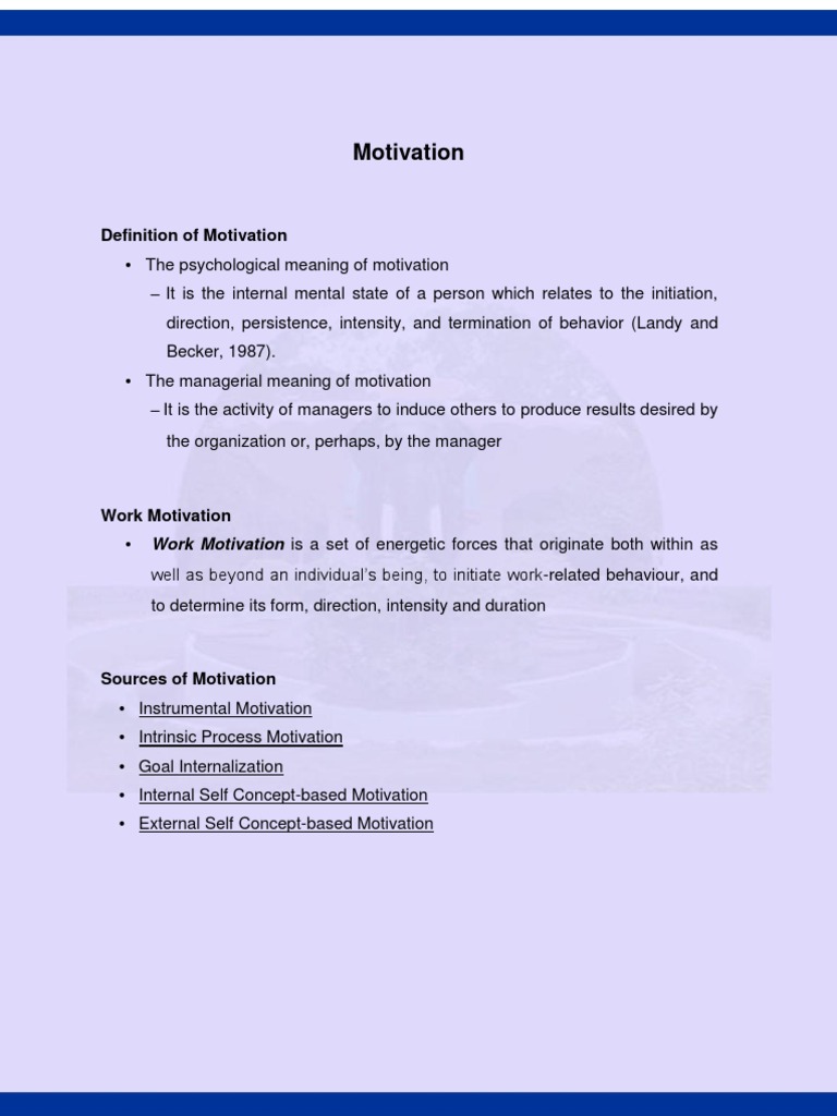 Motivation Theories and Applications | PDF | Motivation | Motivational