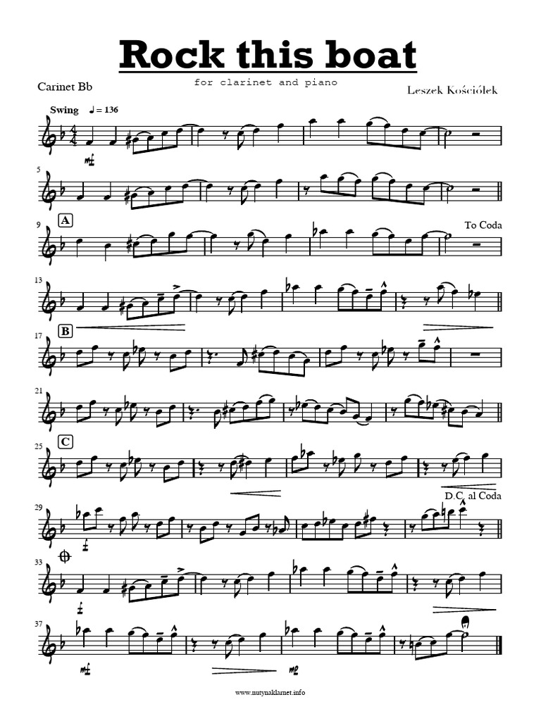 Rock-this-boat-clarinet-part sheet music | PDF