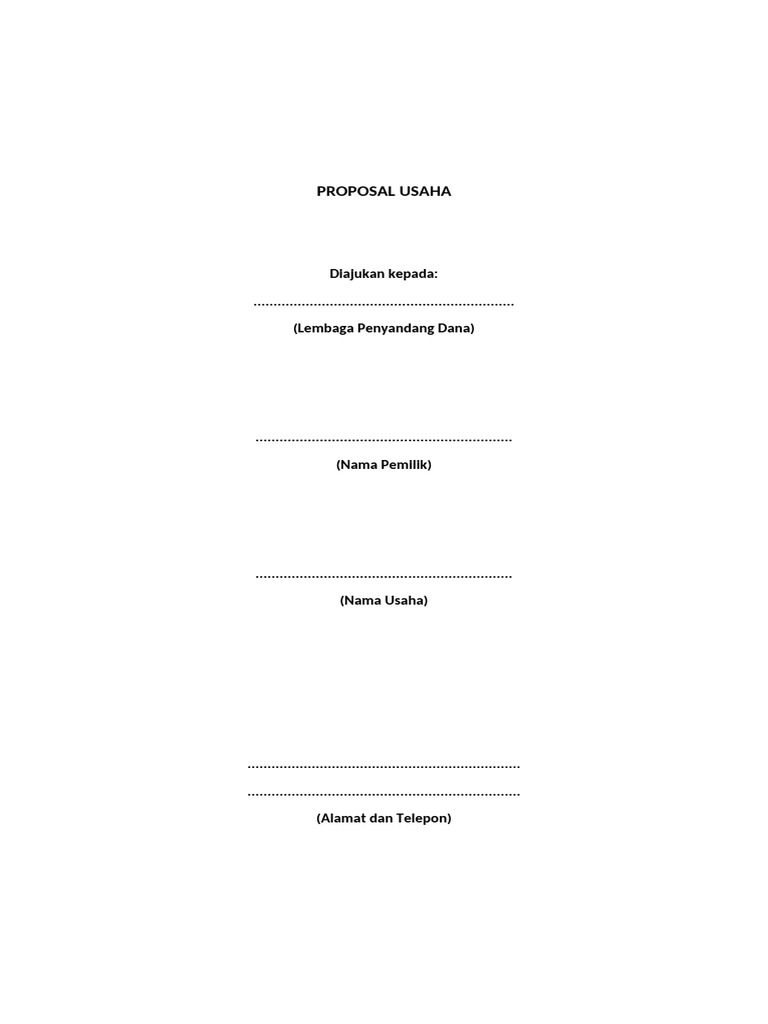 Template - Proposal - Usaha - Kelompok - 1 Tambahan | PDF | Karier ...