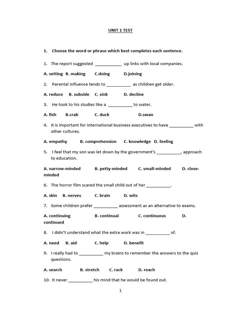 Unit2 Test Gold | PDF