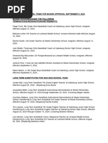 District 205 September 2024 Personnel Agenda