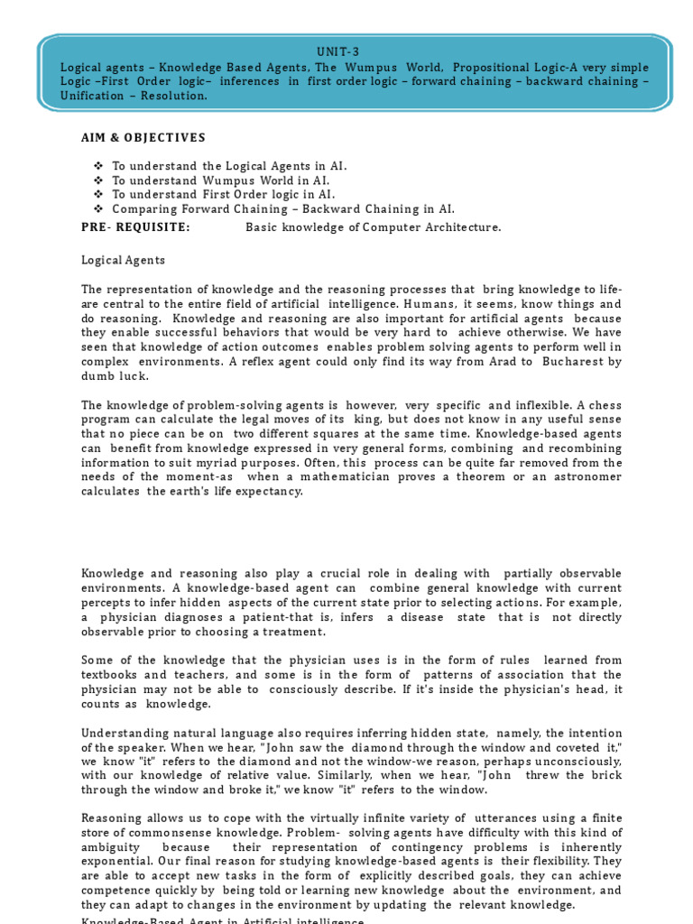 Ai Unit 3 | PDF