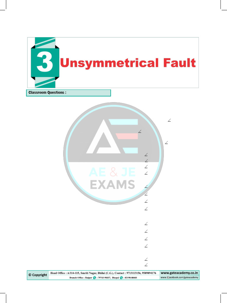 025fba3112b5f-Unit 3 Unsymmetrical Fault - 19884097 | PDF