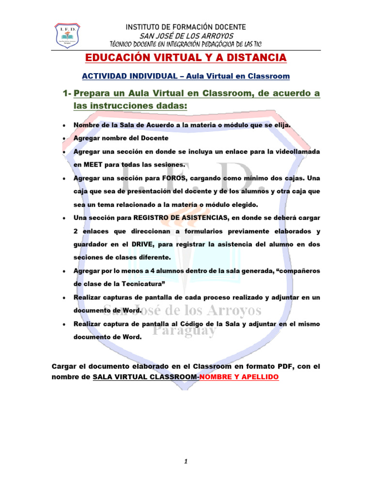 Actividad 2 - Aula de Clase en Classroom | PDF