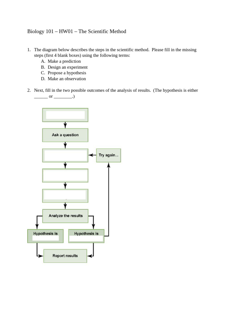 HW01 - Scientific Method - v2 | PDF