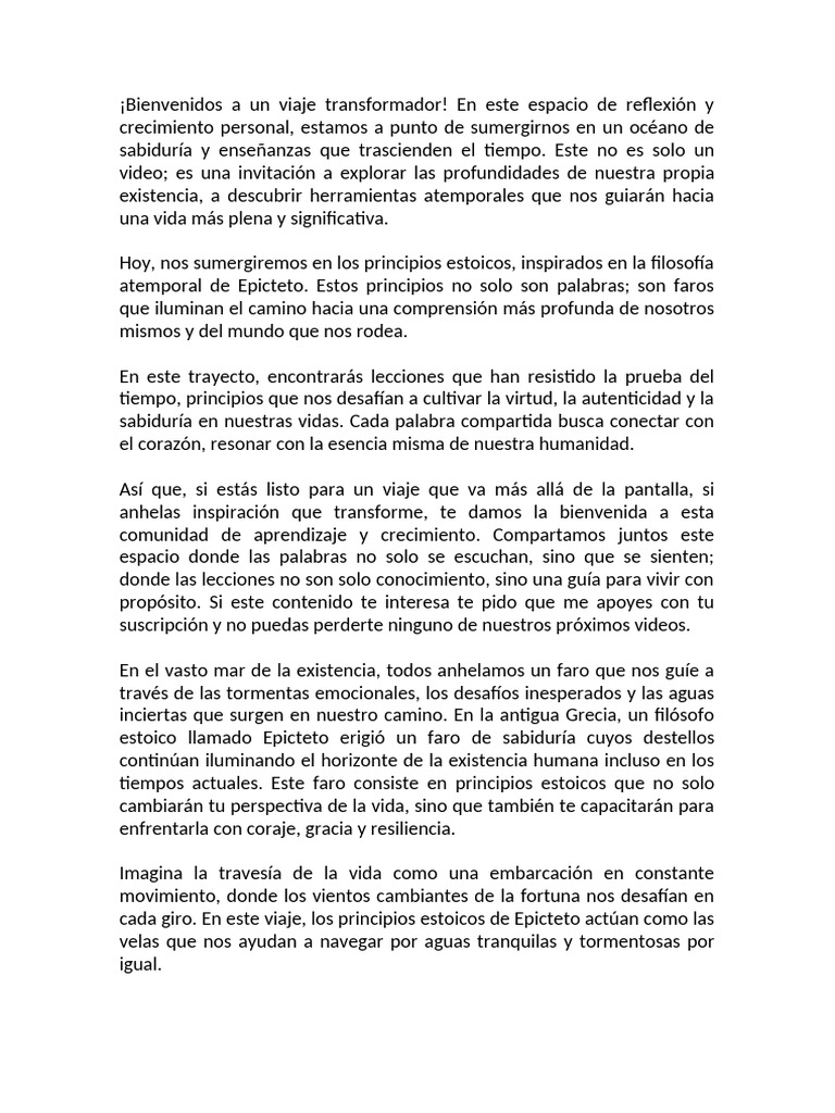 Principios Estoicos Que Cambiarán Tu Forma de Ver La Vida | PDF