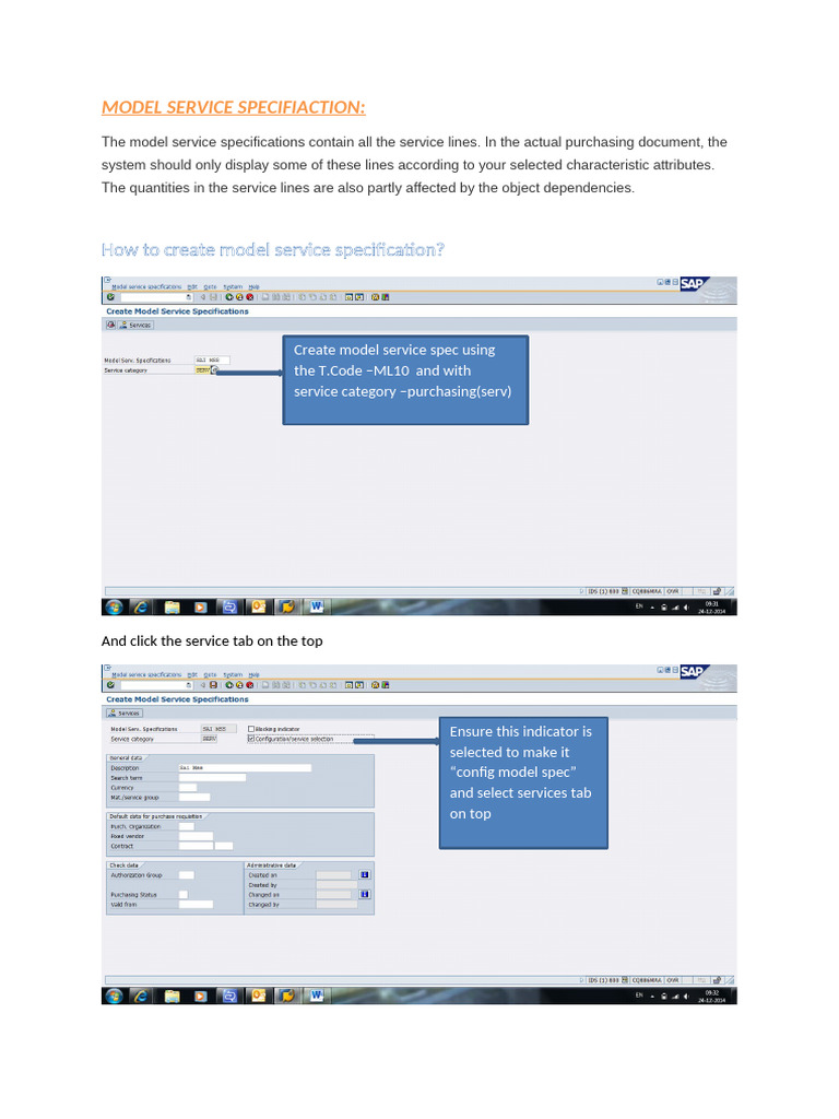 Model Service Specifiaction | PDF