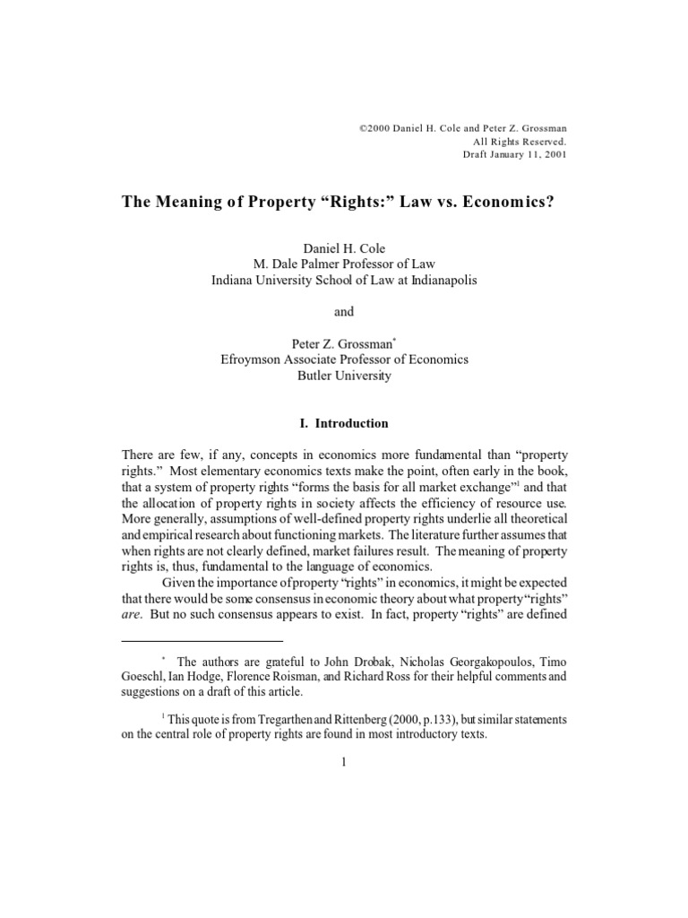 Divergent Definitions of Property Rights | PDF | Externality | Natural ...