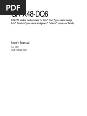 Motherboard Manual Ga X48 Dq6 E Usb Bios