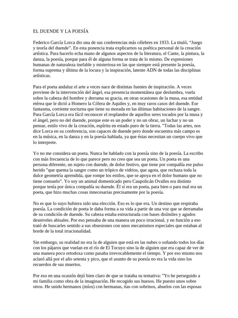 El Duende y La Poesía | PDF