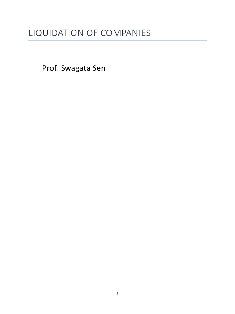 Liquidation Notes Sen Sir | PDF