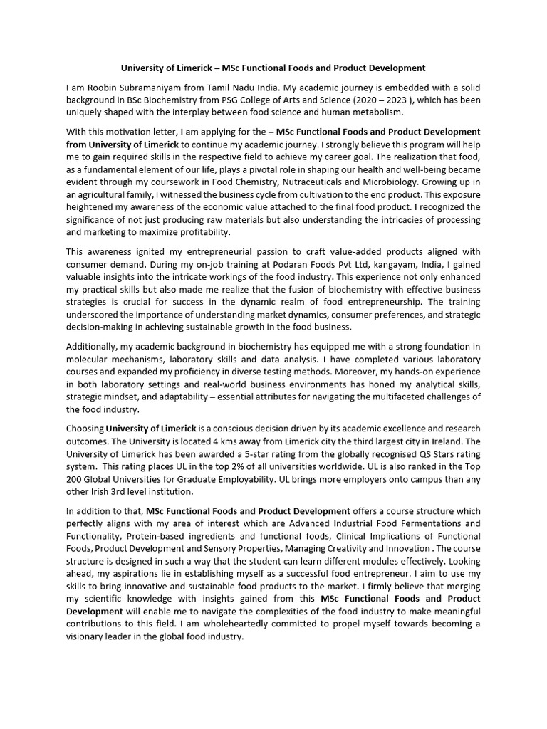 University of Limerick Sop | PDF