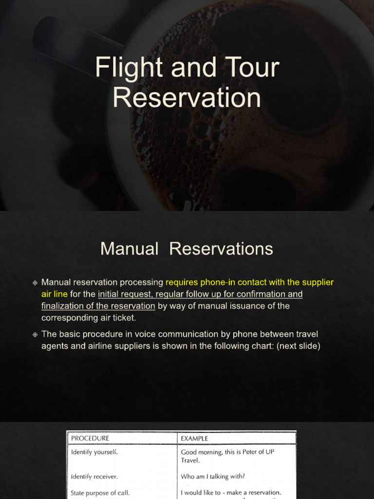 Flight and Tour Reservation Guide | PDF | Transport | Business