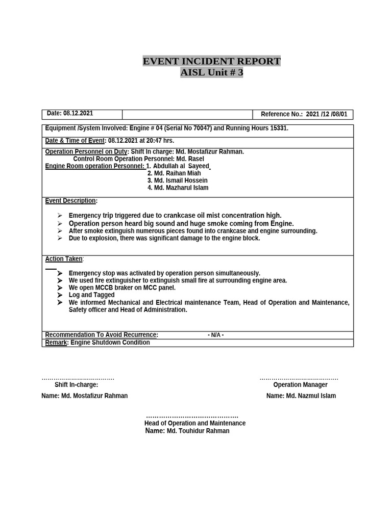 Incedent report E 4 PDF