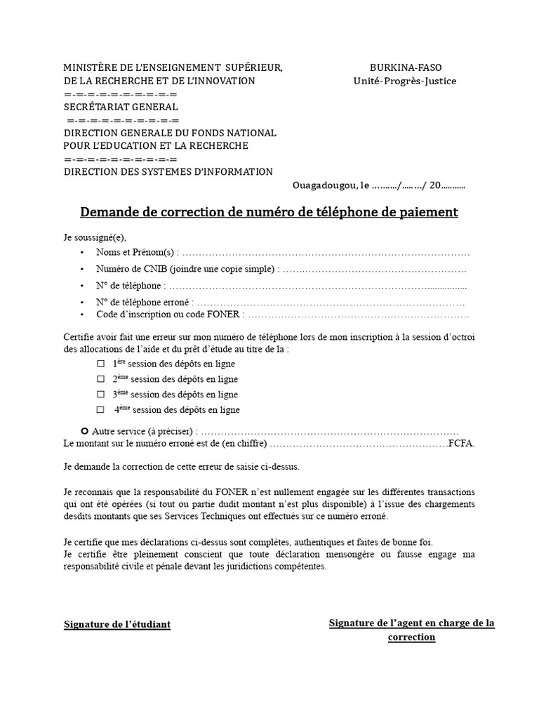 Demande Correction | PDF