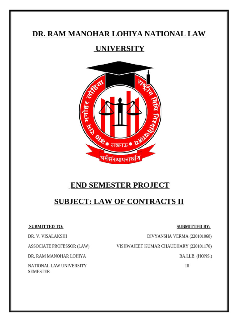 Law of Contracts Project | PDF