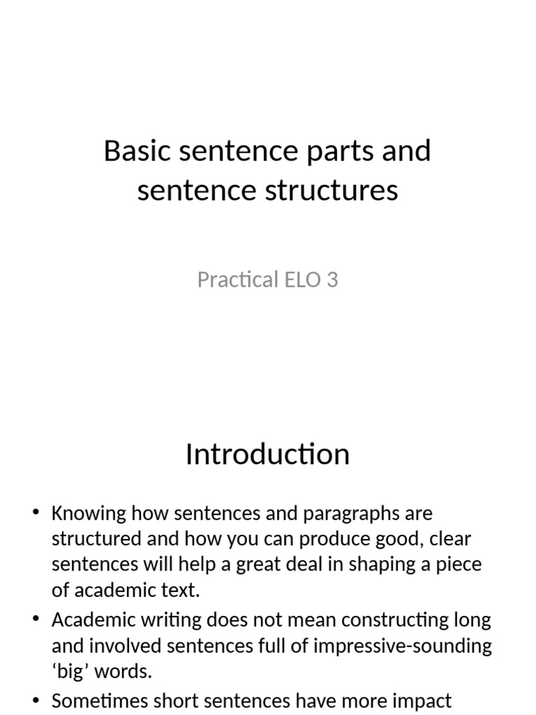 Basic Sentence Structures | PDF