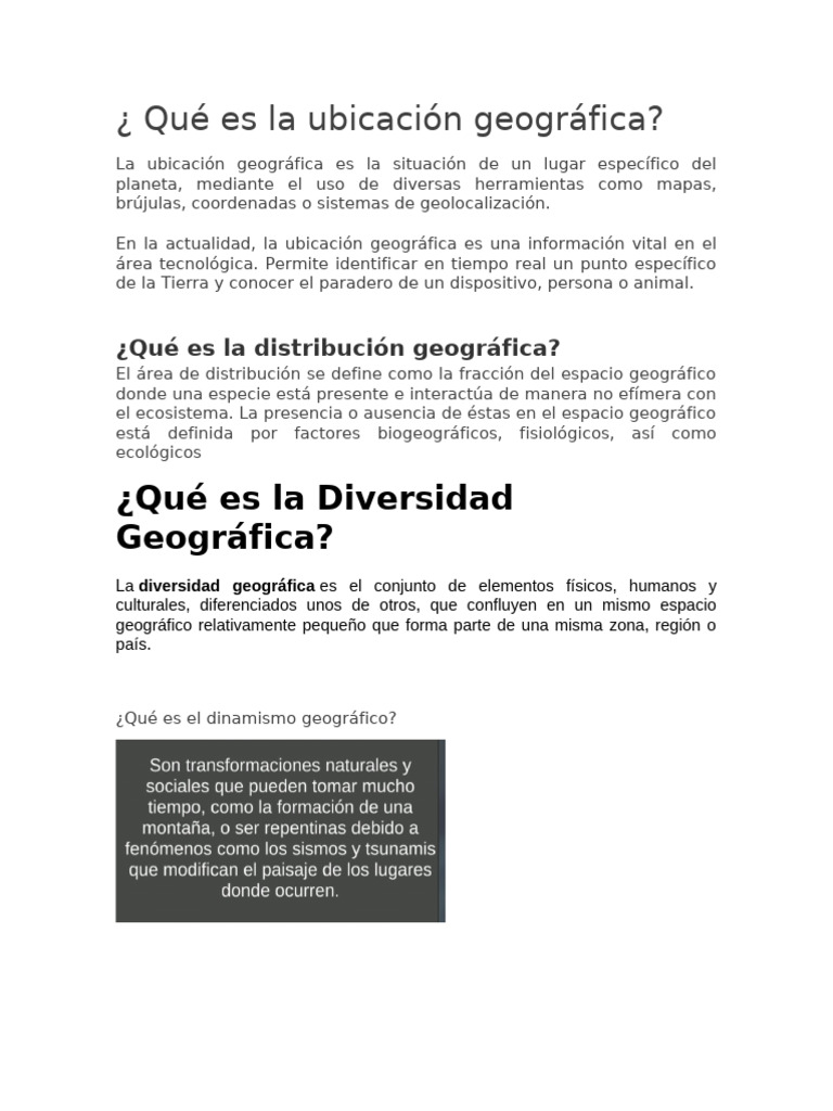 Qué Es La Ubicación Geográfica | PDF