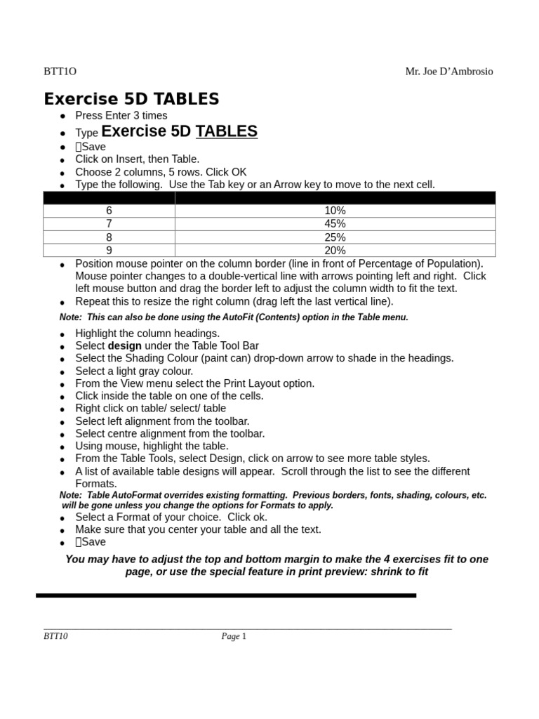 03 - MSWordBooklet Exercises 5D - 6 | PDF | Page Layout | Teaching ...