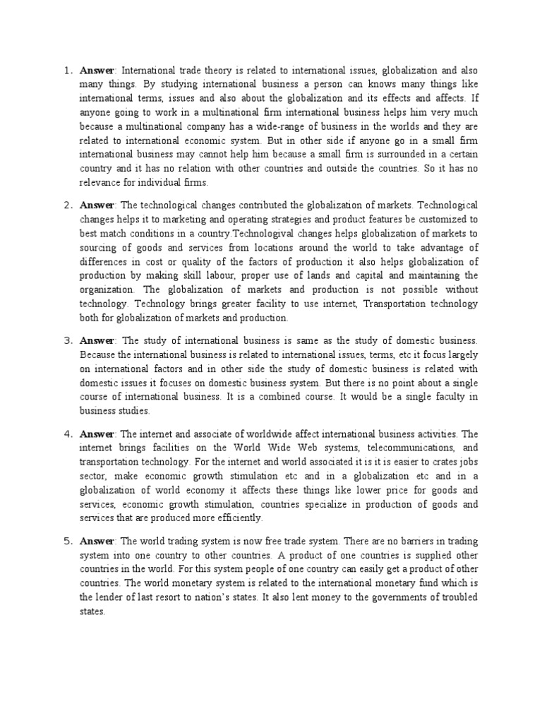 International Trade and Globalization Insights | PDF | International ...
