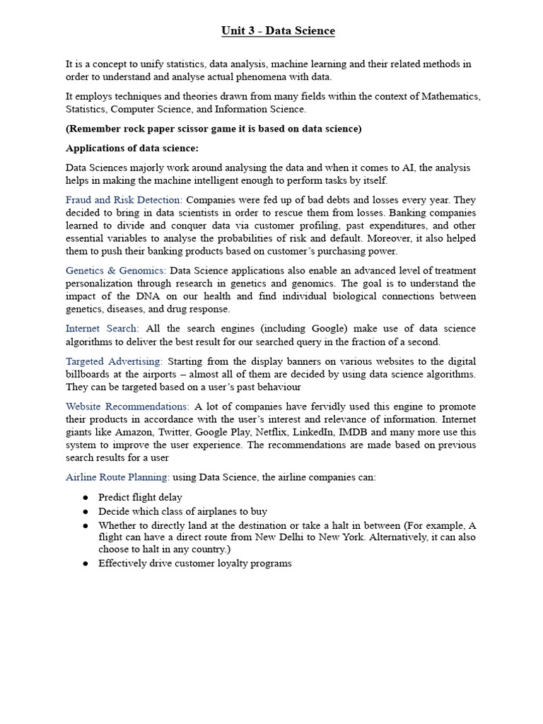 Data Science Unit 3 | PDF