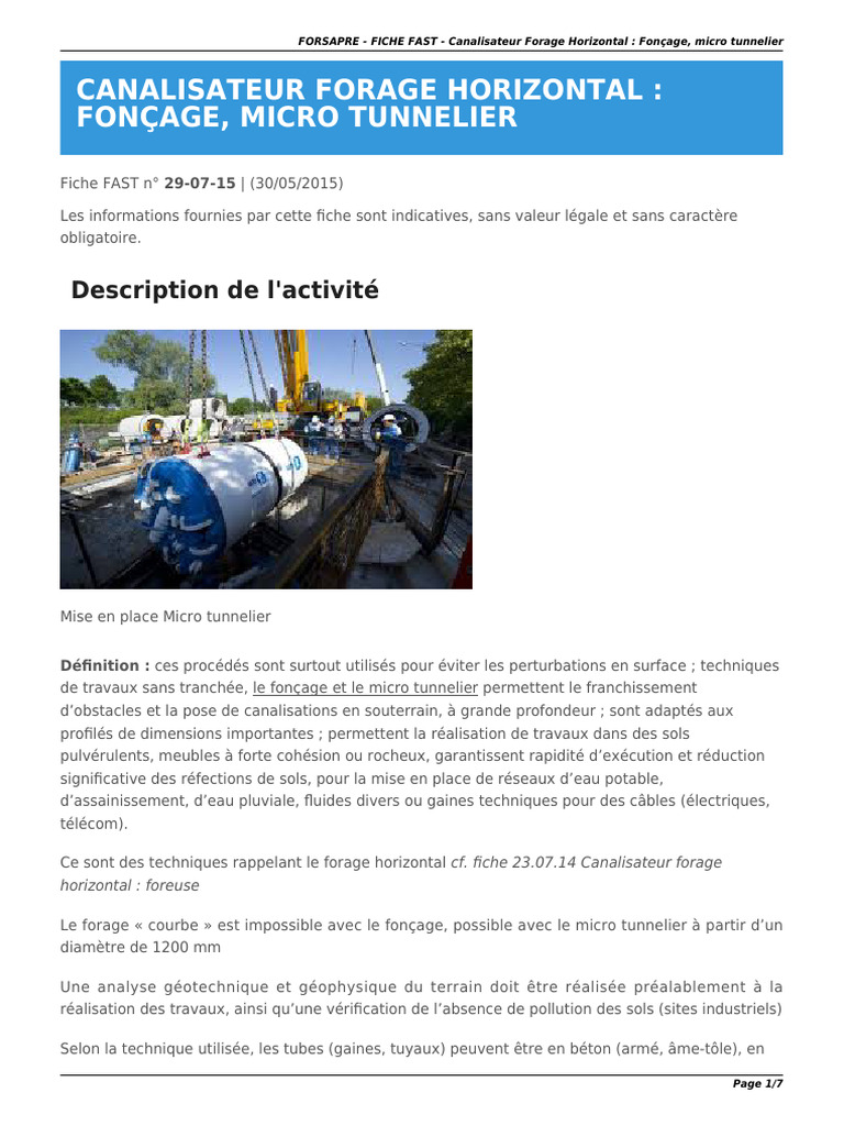 FORSAPRE FICHE - FAST Canalisateur Forage Horizontal Foncage Micro ...