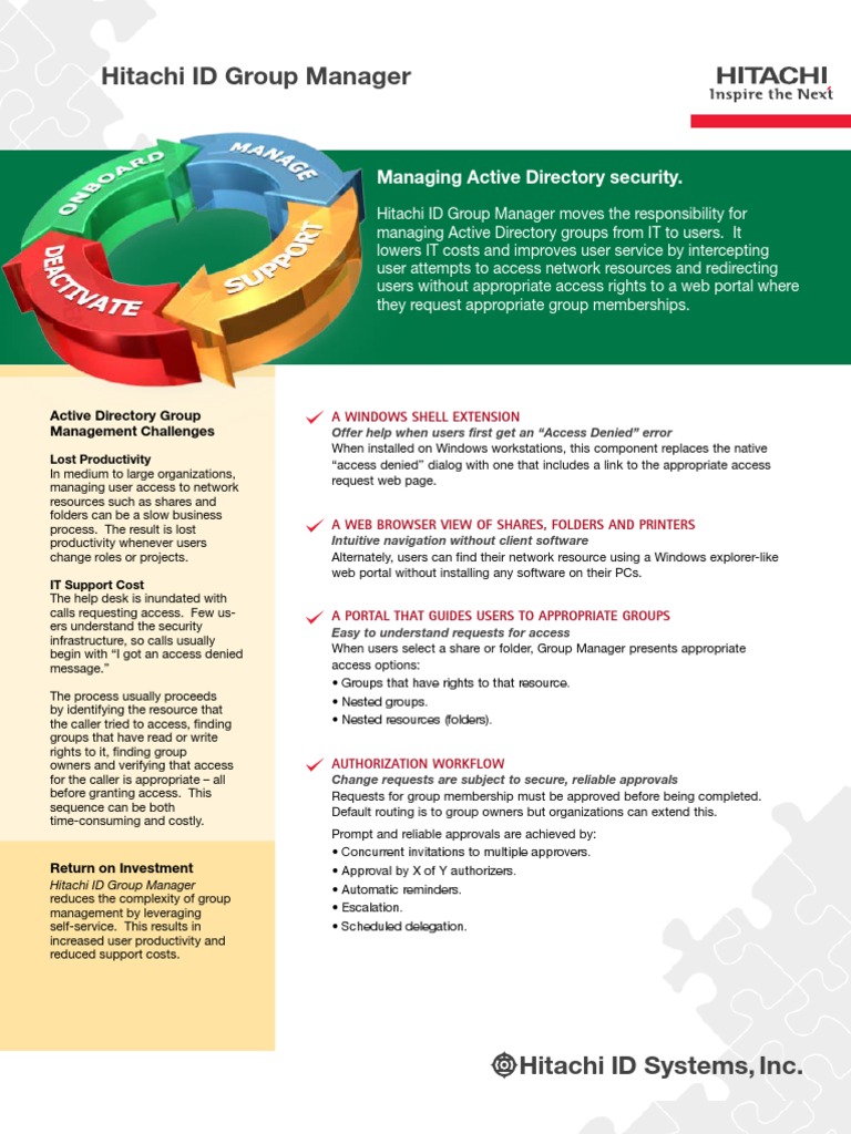 Hitachi Id Group Manager | PDF | Active Directory | World Wide Web