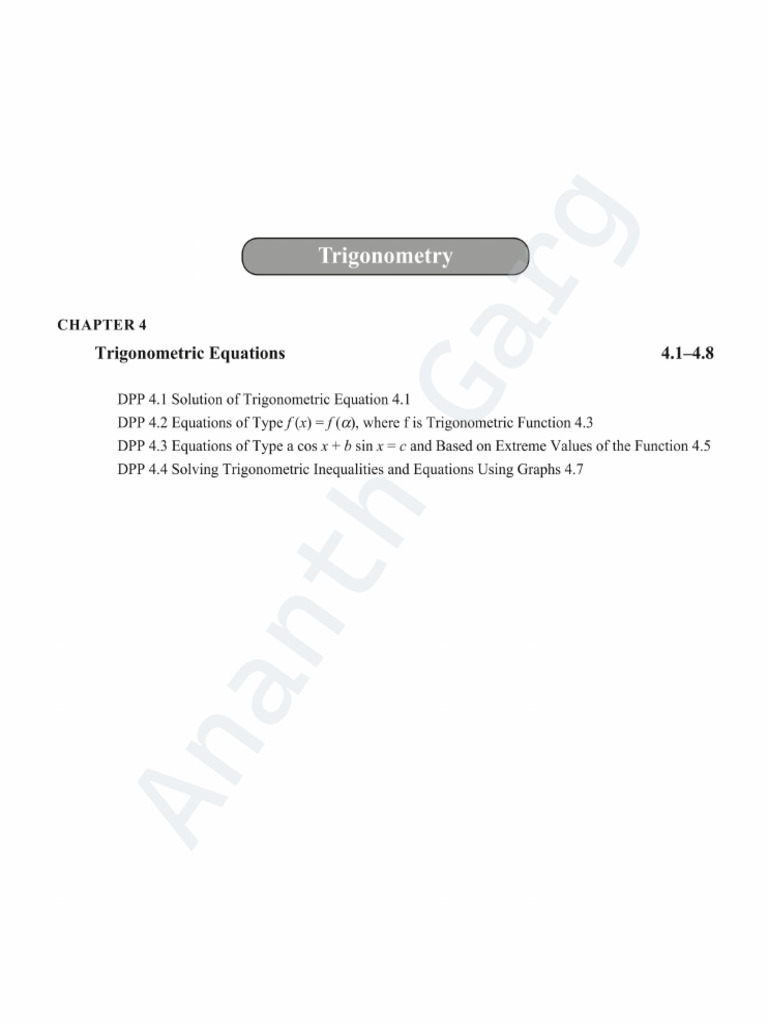 Trigonometric Equations DPP | PDF