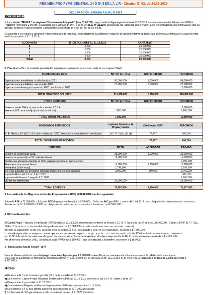 14 D 3 TR 2 Clase | PDF | Impuestos | Dividendo