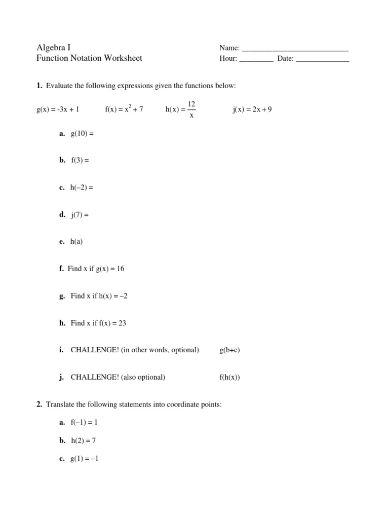 Function Notation 5oct12 | PDF
