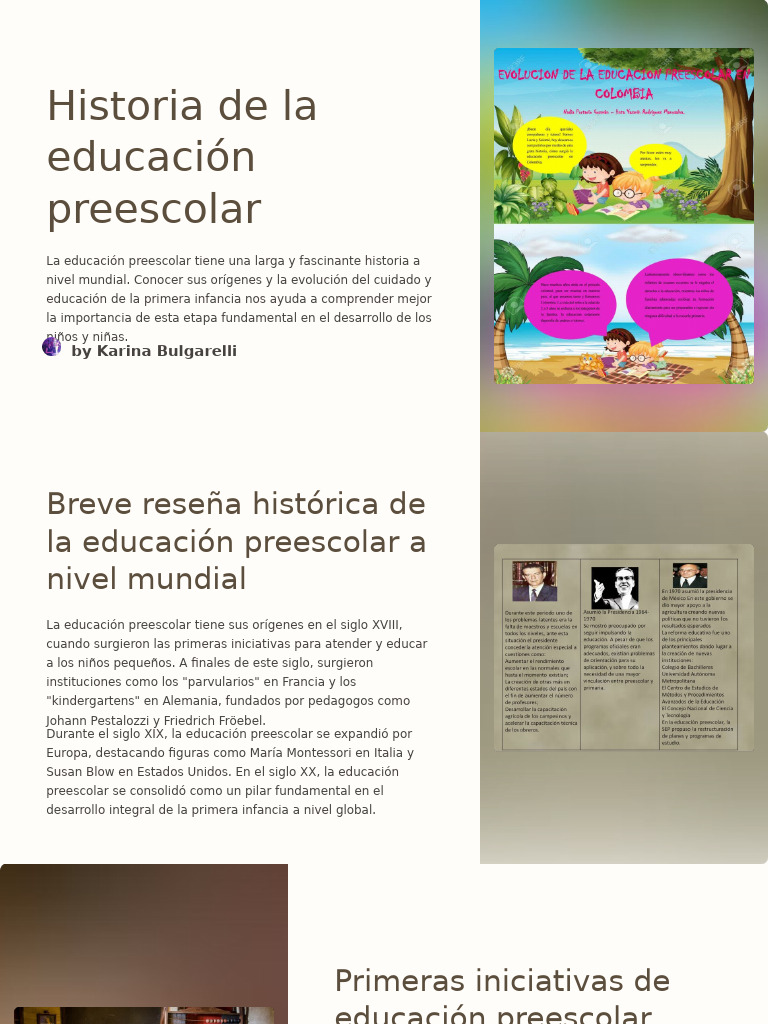Historia de La Educacion Preescolar | PDF | Educación de la primera ...