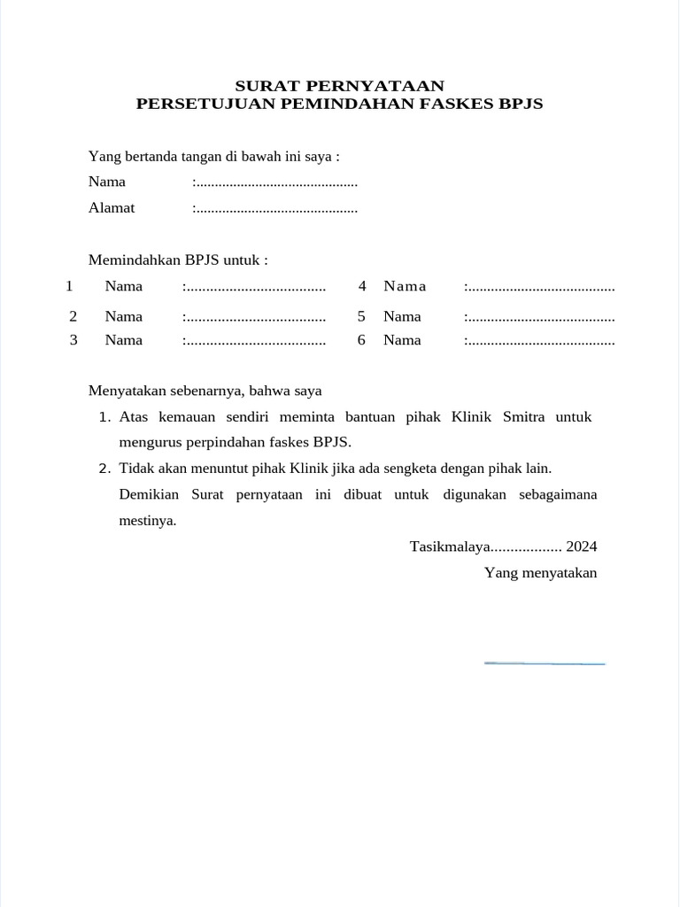 pdf surat pernyataan pindah faskes (1) PDF