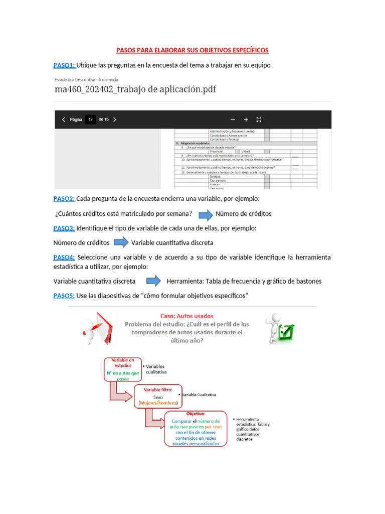 Pasos para Elaborar Sus Objetivos Específicos | PDF