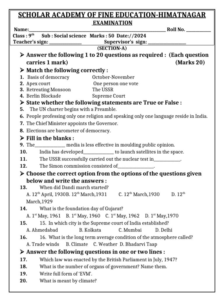 9th Social Science Final Pdf