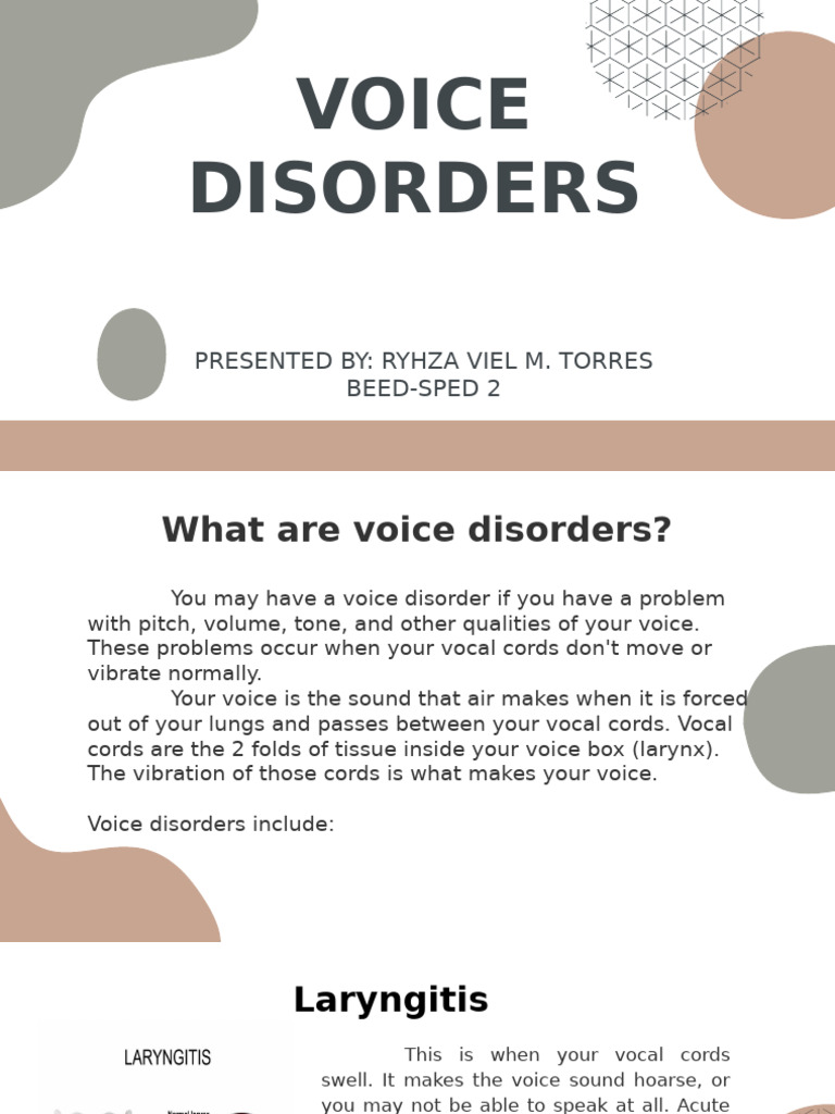 Voice Disorders | PDF