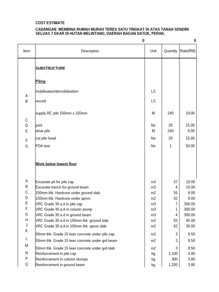 Rumah Murah Contoh BQ | PDF