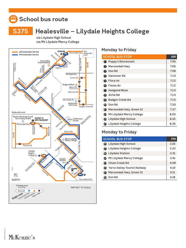 S375 Timetable | PDF
