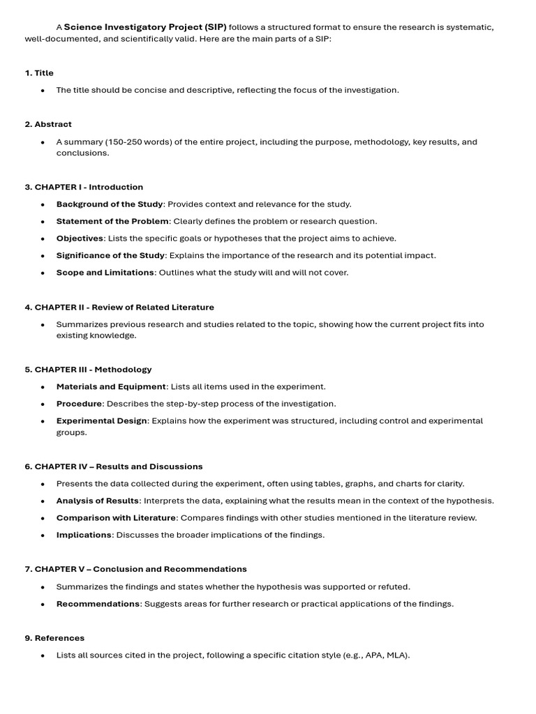 Parts and Template of SIP | PDF